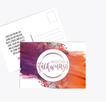 Glückwunschkarte zum Geburtstag Aquarell