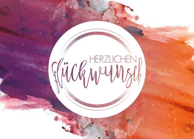 Ansicht 2 - Glückwunschkarte zum Geburtstag Aquarell