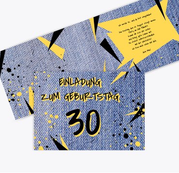 Geburtstagseinladung Jeans Style 30