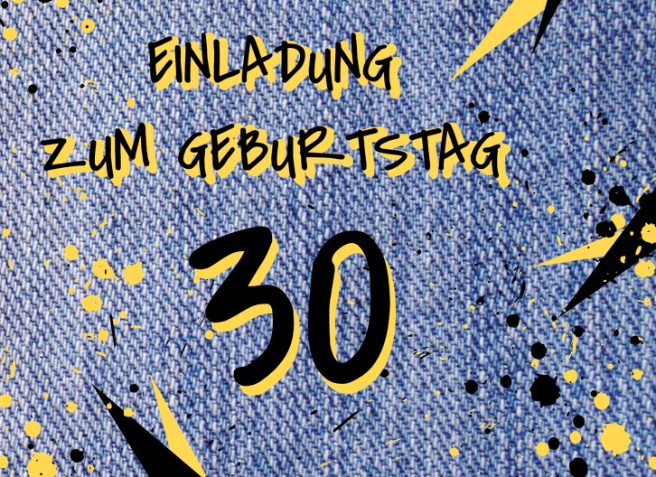 Ansicht 3 - Geburtstagseinladung Jeans Style 30