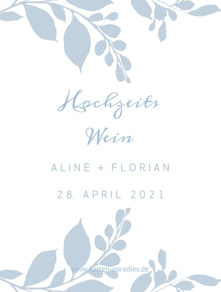 Ansicht 2 - Hochzeit Flaschenetikett Blauregen