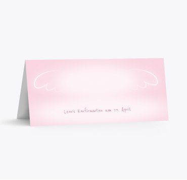 Konfirmation Tischkarte Angle Wings