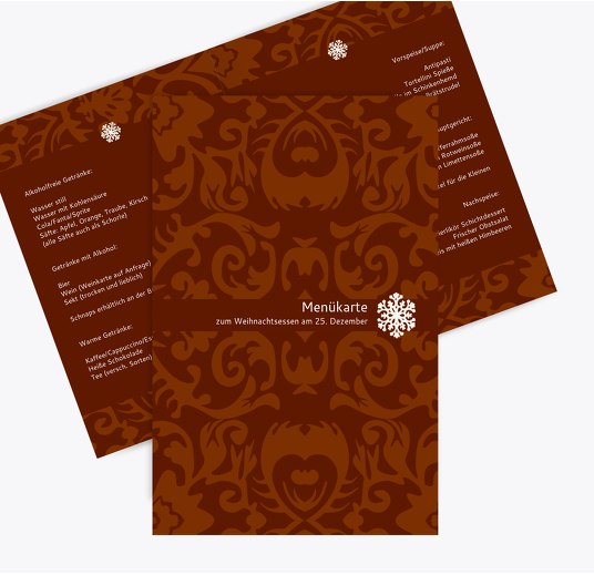 Menükarte Flocke Dunkelrotbraun 148x210mm