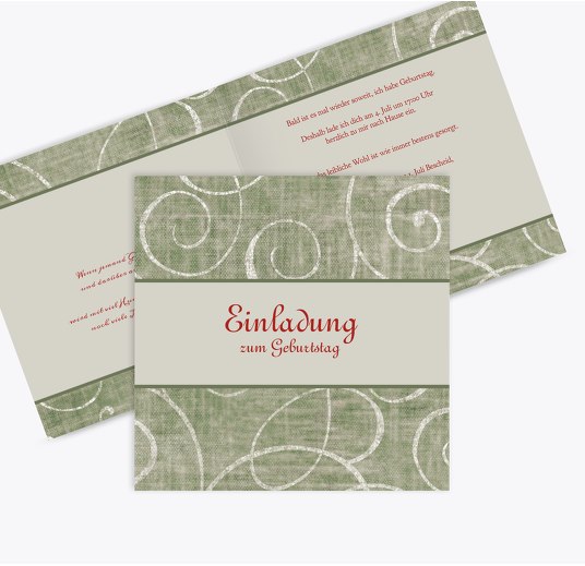 Karte zum Geburtstag Elegant hellgrünblau 145x145mm