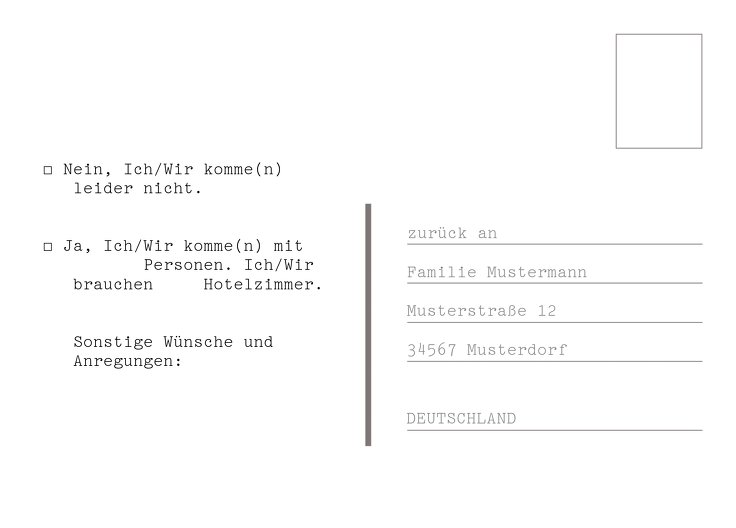 Ansicht 3 - Antwortkarte Mr&Mr