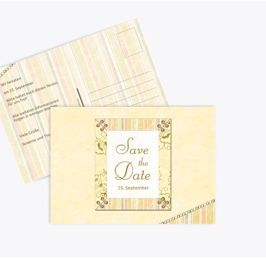 Save-the-Date Bund für's Leben champagner 148x105mm