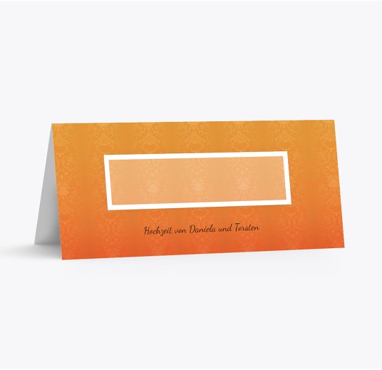 Hochzeit Tischkarte Eheversprechen Orange 100x44mm