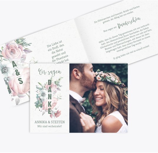 Florale Dankeskarten Hochzeit Karten Paradies De