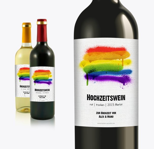 Flaschenetikett Regenbogenliebe