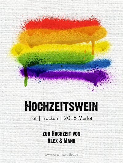 Ansicht 2 - Flaschenetikett Regenbogenliebe