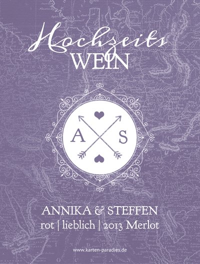 Ansicht 2 - Flaschenetikett Hochzeitspass