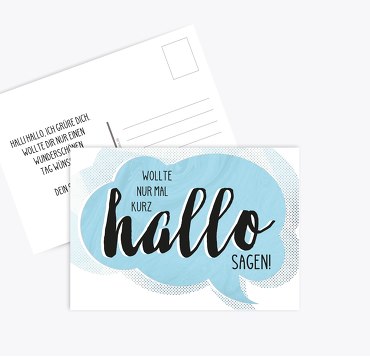 Spruchkarte Hallo