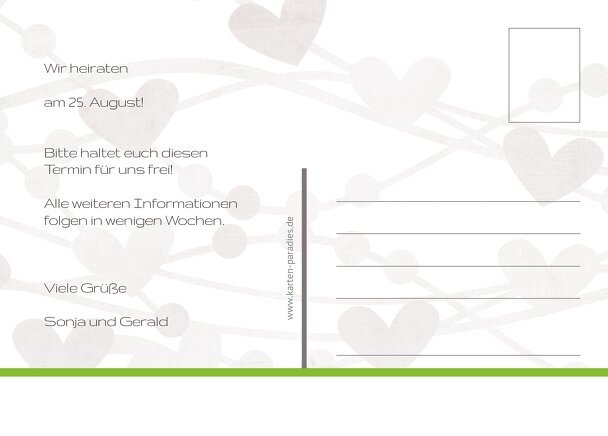 Ansicht 3 - Hochzeit Save the Date wilde Herzen