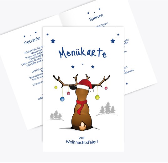 Menükarte Rudolph Blau 148x210mm