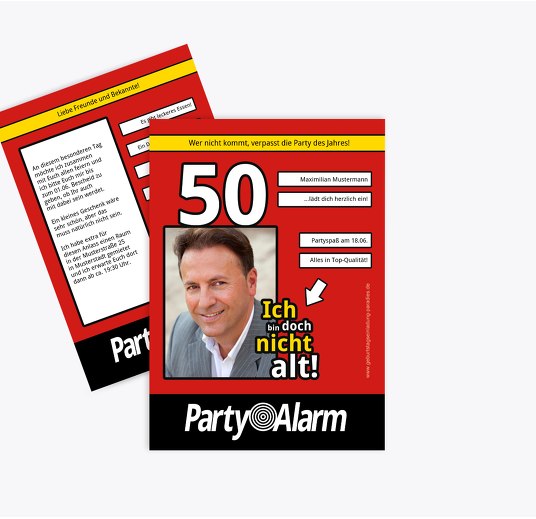 Einladung Ich bin doch nicht alt! 50 Foto Rot 105x148mm