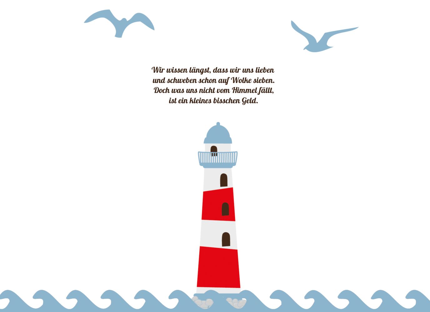 Hochzeit Einladung Leuchtturm selbst gestalten!