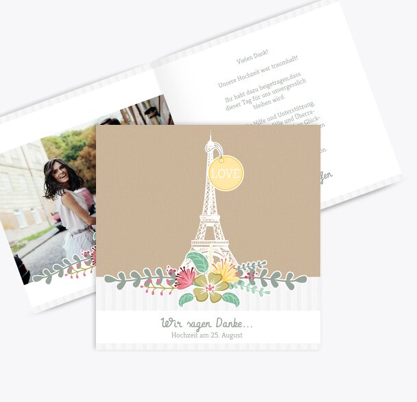 Hochzeit Dankeskarte Paris