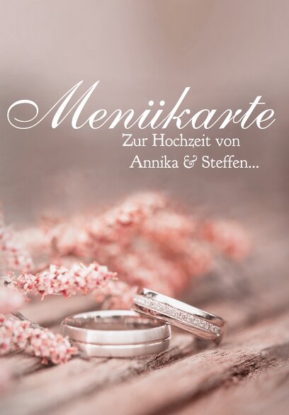 Ansicht 3 - Hochzeit Menükarte Ringe