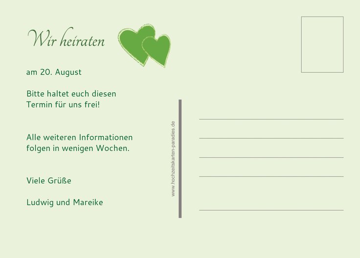 Ansicht 3 - Save-the-Date Eheglück