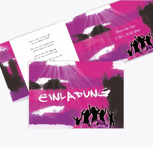 Einladungskarten partylight Pinklila 148x105mm