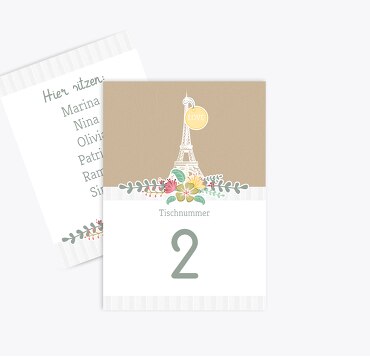 Tischnummer Paris