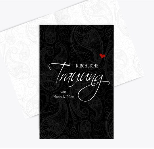 Hochzeit Kirchenheft Umschlag Traumhochzeit Schwarz 148x210mm