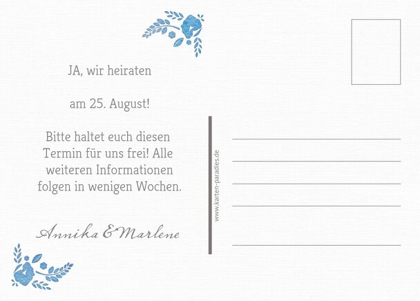 Ansicht 3 - Save-the-Date Vogelpaar - Frauen