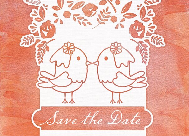 Ansicht 2 - Save-the-Date Vogelpaar - Frauen