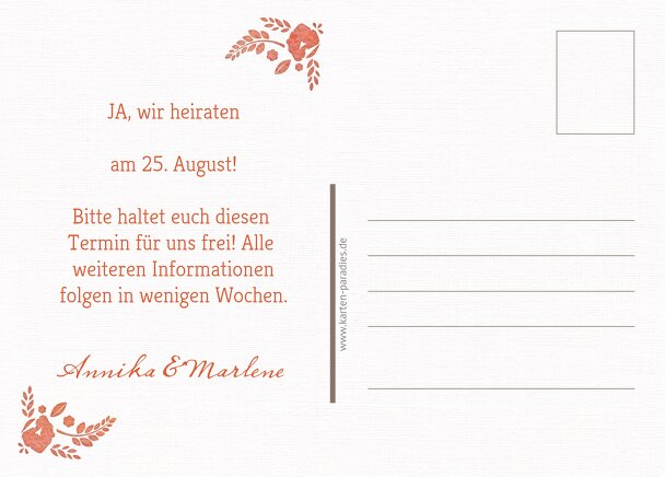 Ansicht 3 - Save-the-Date Vogelpaar - Frauen