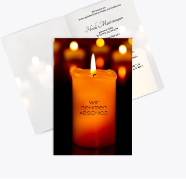 Trauerkarte Kerzenlichter