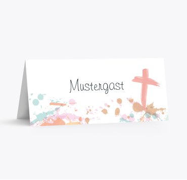 Tischkarte einfach Bunt