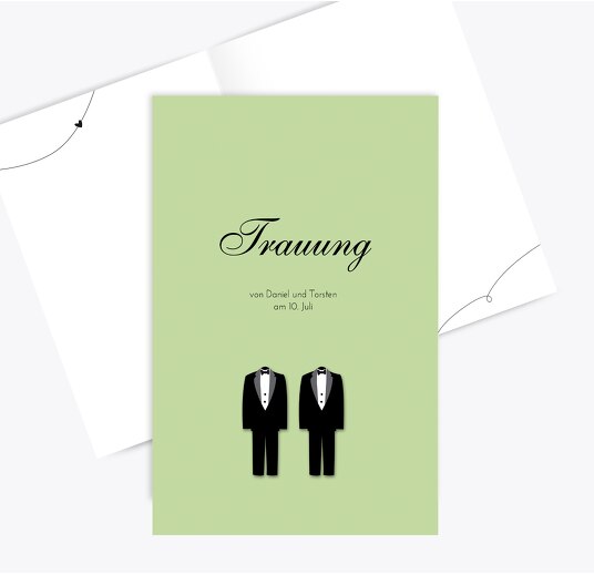 Hochzeit Kirchenheft Umschlag suits MattGrün 148x210mm