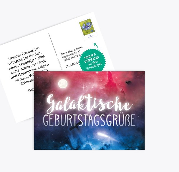 Glückwunschkarte zum Geburtstag Galaxy