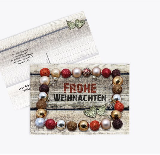Grußkarte Kugelrahmen Rot 148x105mm