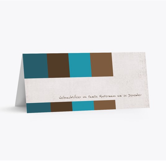 Tischkarte Farbklang Türkispetroldunkel 100x44mm