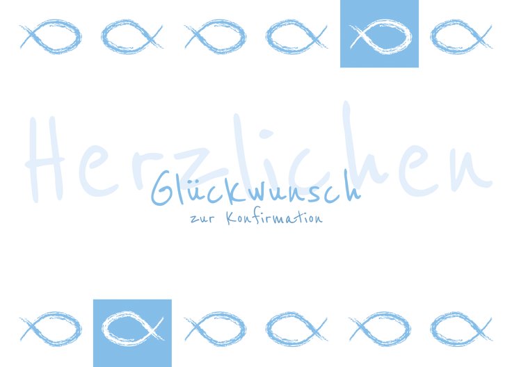 Ansicht 2 - Glückwunschkarte Konfirmation Fische