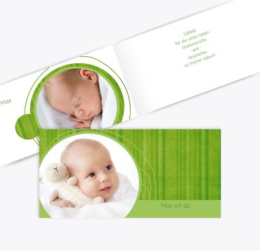 Baby Dankeskarte Wollknäuel