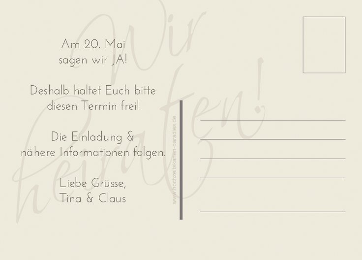 Ansicht 3 - Save-the-Date Liebesbotschaft