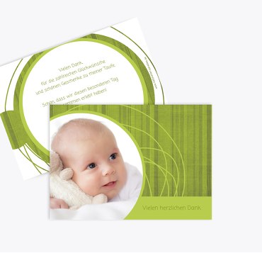 Taufe Dankeskarte Wollknäuel