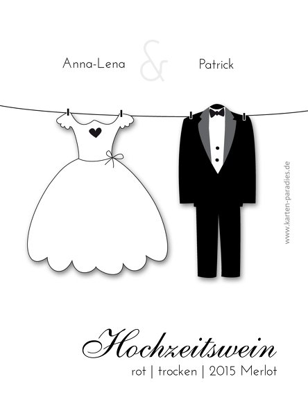 Ansicht 2 - Hochzeit Flaschenetikett dress and suit