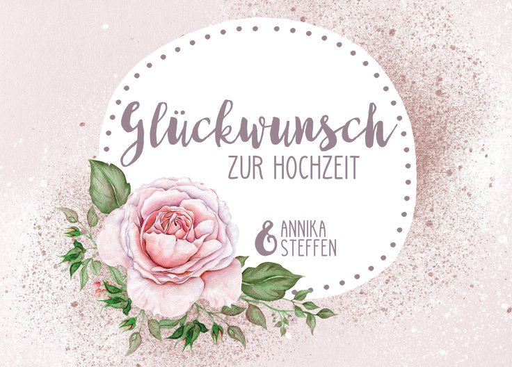 Ansicht 2 - Glückwunschkarte zur Hochzeit Blume