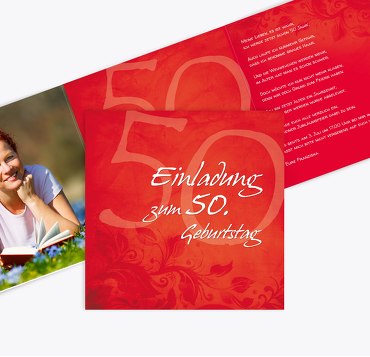 Geburtstagskarte floral verspielt 50 Foto