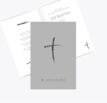 Trauerkarte Kreidekreuz