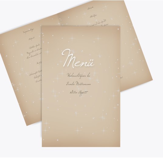 Menükarte Sternenhimmel Beige 148x210mm
