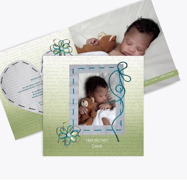 Baby Dankeskarte Schnipp-Schnapp