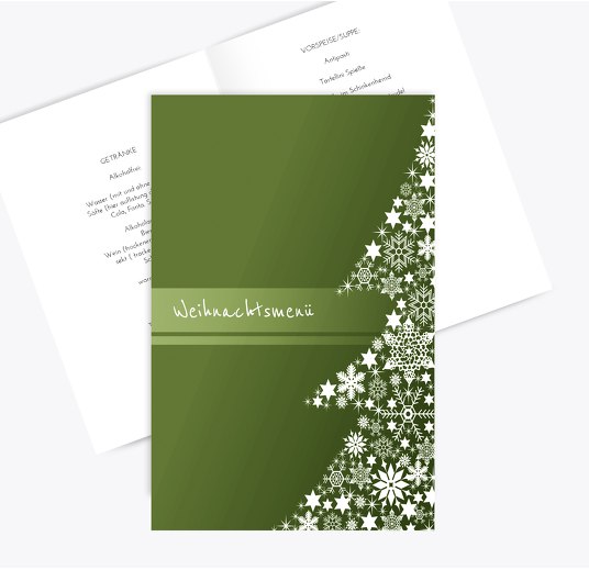 Menükarte Sternenbaum DunkelGrasGrün 148x210mm