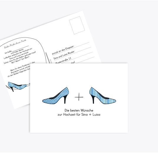 Ballonkarte High Heels HellBlau 148x105mm