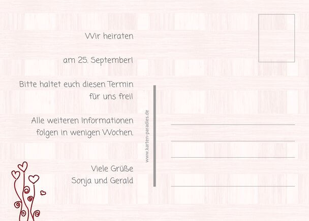 Ansicht 3 - Hochzeit Save the Date Liebestraum