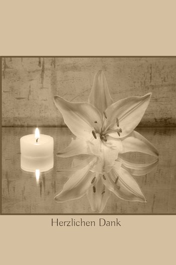 Ansicht 3 - Dankeskarte Kerze und Blume