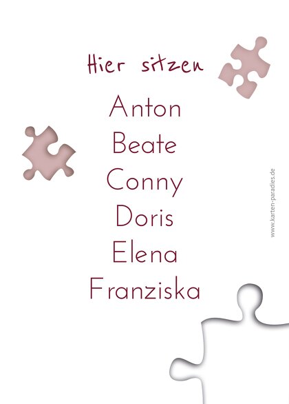 Ansicht 3 - Tischnummer Puzzle